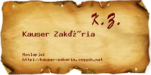 Kauser Zakária névjegykártya